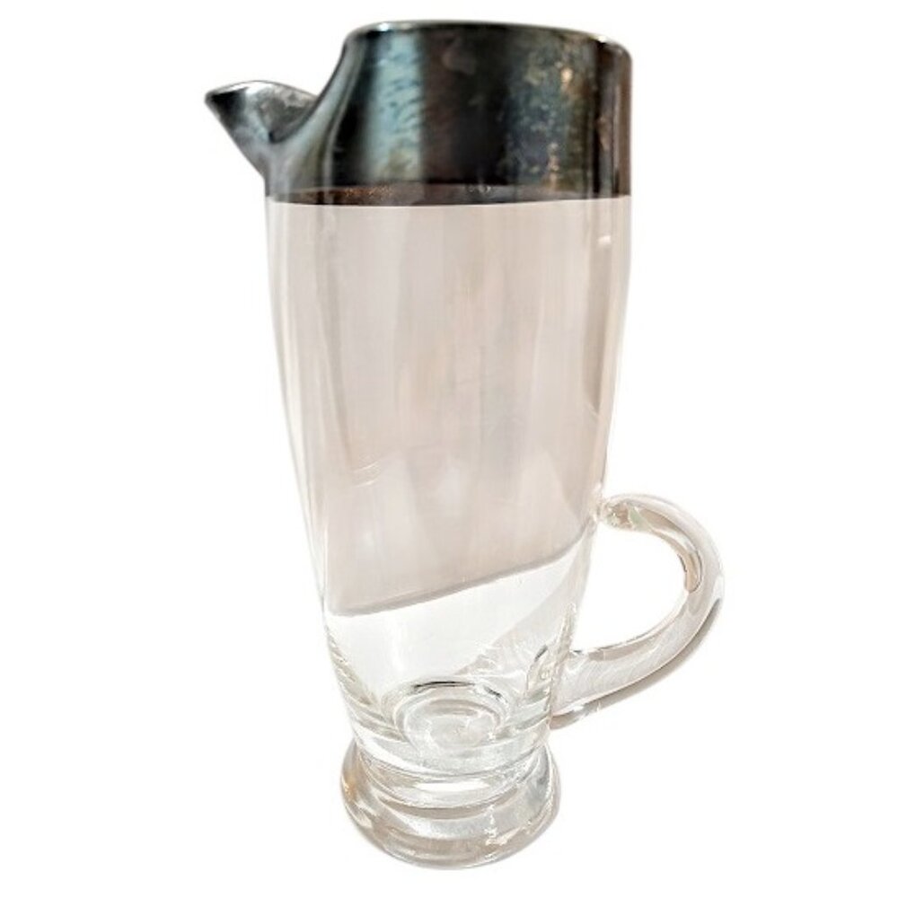 Vintage MCM Dorothy Thorpe Sterling Silver Band Cocktail Martini Pitcher